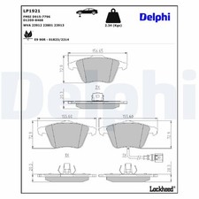 LP1921 BRAKE PAD SET, DISC BRAKE FITS AUDI A3 1.8 TFSI QUATTRO