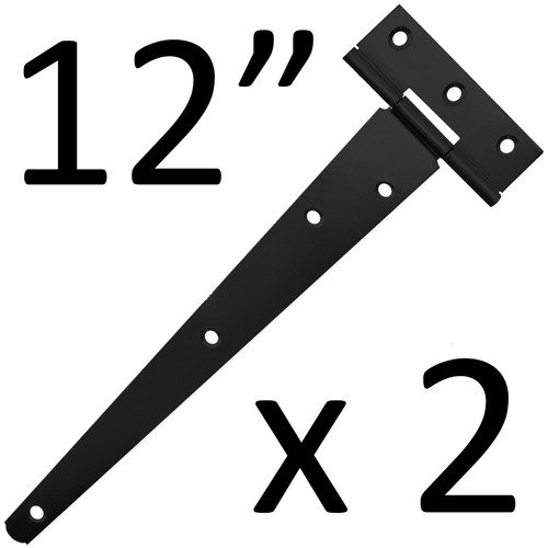 Large black tee hinges - 12",