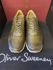 OLIVER SWEENEY, BRAND NEW, SIZE 10 , ORJAIS , KHAKI , LUXURY LEATHER TRAINER