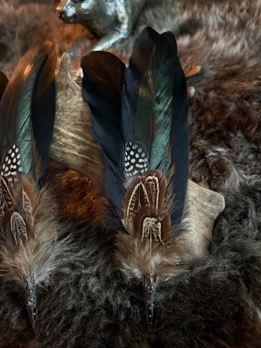 Smudging feather fan wand - fan,