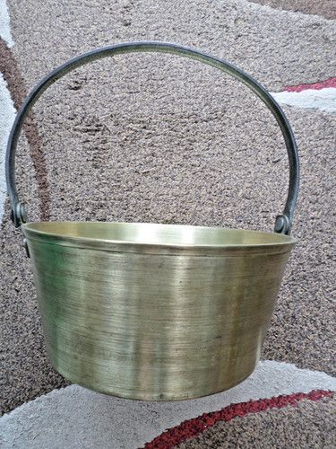 Large vintage brass jam pan - vintage,