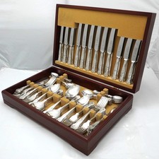 KINGS Pattern Eben Parker Sheffield Silver Service 124 Piece Canteen of Cutlery