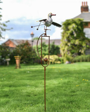 Metal 'Flying Duck' Rocking Garden Spike Outdoor Ornament