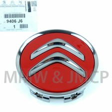 GENUINE CITROEN C1 C2 C3 C4 C5 C6 C8 DS4 Red Alloy Wheel Centre Caps 9406J6 x 1