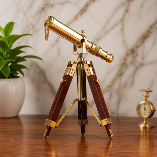 Vintage brass telescope - vintage,