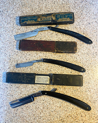 Vintage straight razor bundle - razor,