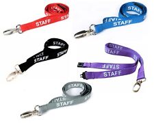STAFF LANYARD Neck Strap PRINTED Staff Metal Clip INC FREE ID CARD BADGE HOLDER
