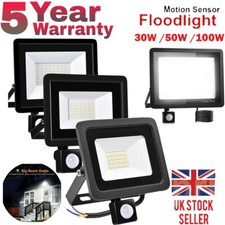 LED FLOODLIGHT OUTDOOR SECURITY LIGHT FLOOD GARDEN MOTION SENSOR PIR LIGHTS 100W