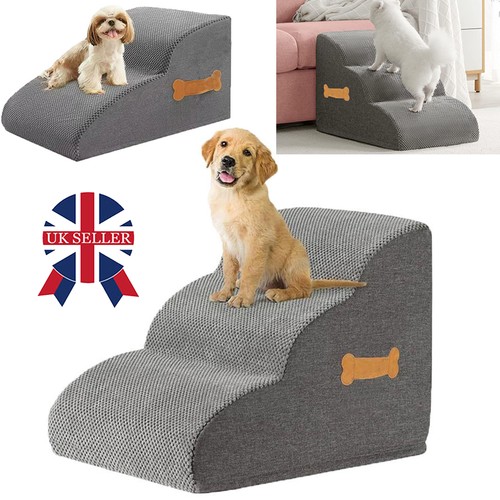Grey dog stairs pet for - stairs, bed
