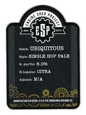 Engine Shed Project Ubiquitous pump clip/badge. Brunswick Brewing Company. ESP.