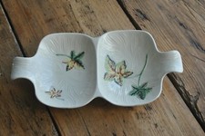 Shorter & Son Ltd Woodland Hand Painted Leaves Pattern Cream Divided Bowl Retro