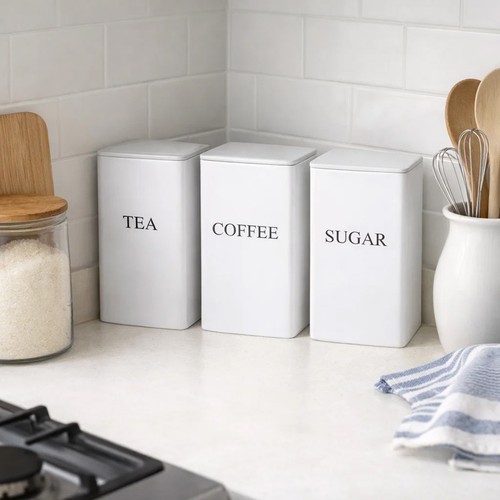 Tea coffee sugar canisters - tea, set
