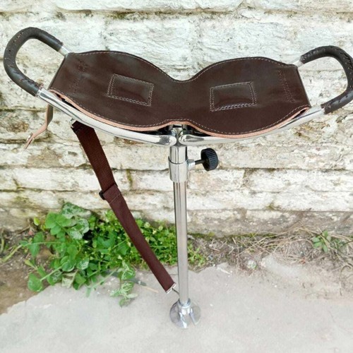 Leather shooting stick with - leather,