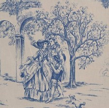 Textiles français Toile de Jouy Fabric | Aimee (Blue)
