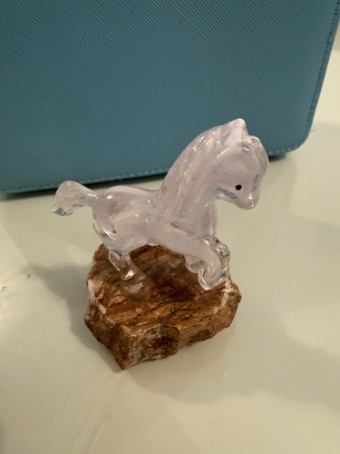 Clear horse glass ornament - clear,
