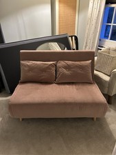 Made.com Haru Sofa Bed 2-Seater, Pink Velvet