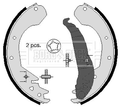Borg beck brake shoe set - beck,