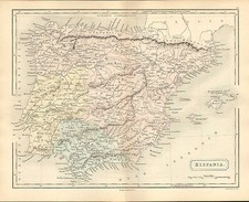 antient geography map by samuel butler 1869 - hispania