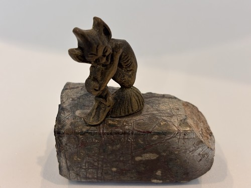 Brass pixie imp figure - brass, on