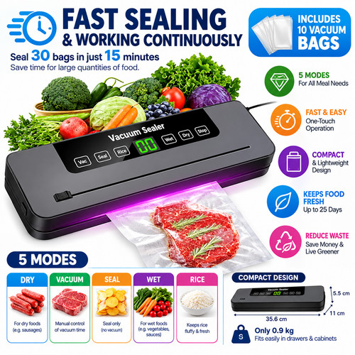 Electric vacuum sealer machine - vacuum,