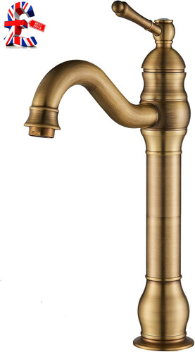 Antique brass bathroom sink - brass,