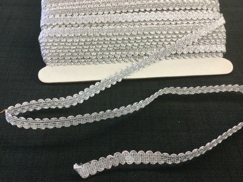 Silver metallic braid gimp - metallic,