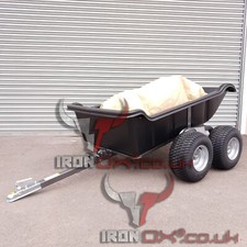 Quad ATV Tipping Trailer 4 wheel farm logging trailer equestrian trailer Iron Ox