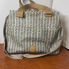 Pacapod Richmond Large Nappy Diaper Bag Shoulder Stroller Organiser Grey Stripe