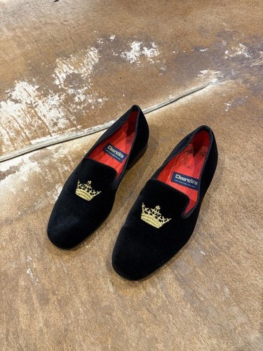 Church black velvet crown - black,