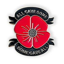 RED POPPIES ENAMEL PIN BADGE |