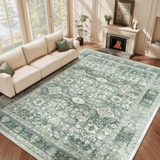 Vintage Area Rug Floral Print