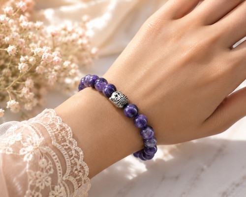 Natural amethyst bracelet - natural,