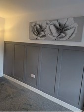 6mm 9mm 12mm,MDF 1200 X 90 wall panelling strips paintable 3D shaker wall style.