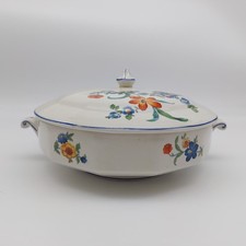 Empire Ivory Ware Tureen Vegetable Dish With Handles & Lid Butterflies & Flowers