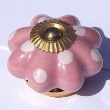 Ceramic knobs pulls handles for doors drawers cupboard cabinet wardrobe - brass