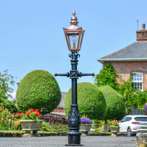 Copper victorian lamp - victorian,