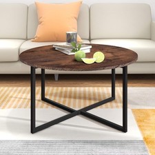 Round Coffee Table Black Brown