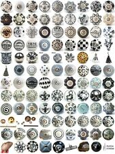Black white grey vintage ceramic knobs drawer pull cupboard door knobs china