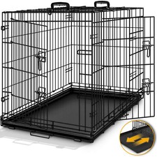 TRESKO ® dog cage metal transport cage car transport box foldable wire cage 