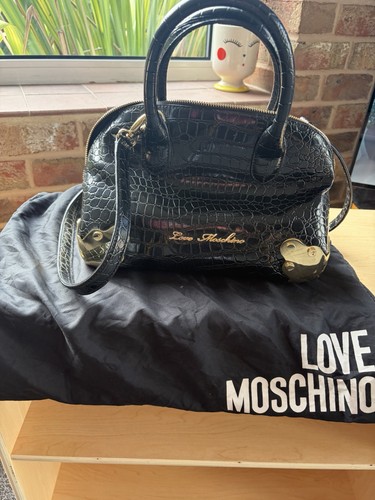 Love moschino black patent bag - love,