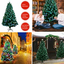 Fibre Optic Christmas Trees XMAS LED Lights Pre Lit Star Color Changing Tree UK