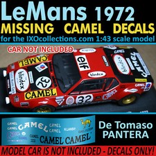 LE MANS De Tomaso Pantera Missing CAMEL decals 1:43 scale 1972 - NO MODEL IXO