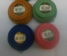 Pack of 4 DMC Perle 8 Cotton Balls Assorted Colours Colours may vary 