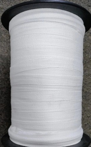 Cotton tape 10mm flo white - 10mm,, flo/white