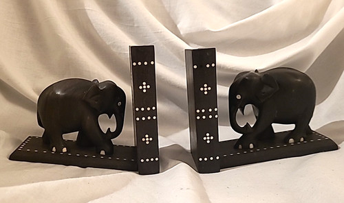 Pair wooden hand carved - of,