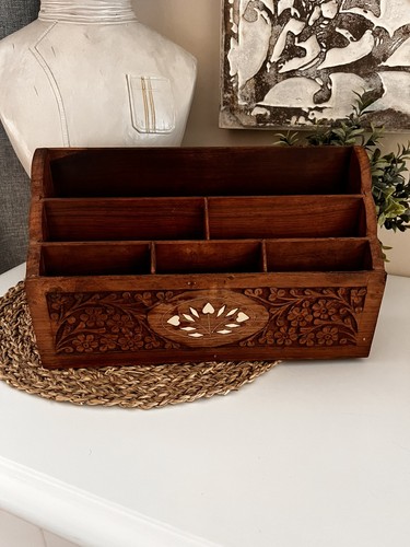 Vintage hand carved wood - carved,