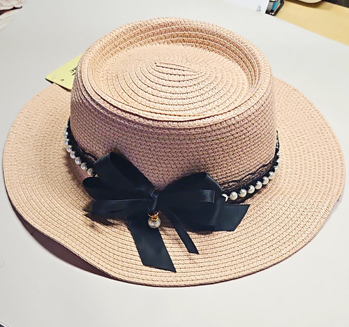 Women beige straw boater - women’s,