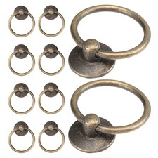  10 Pcs Metal Ring Handle Drop Drawer Pulls Vintage Single Hole Handles