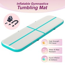 3m/6m 10/20cm Inflatable Air Mat track Gymnastics Mat Outdoor Tumbling w/ E-Pump