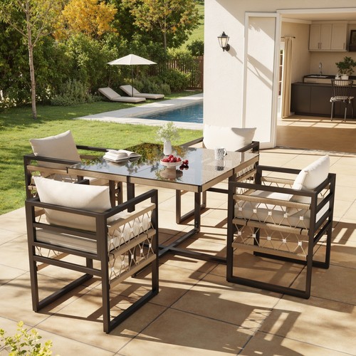 Garden glass dining table - glass, and